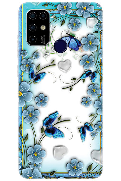 CASPER Via F20 Uyumlu Kılıf Desen Baskılı Silikon Çiçek ve Kelebekler STK:547...