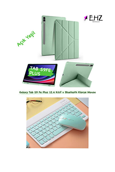 EHZ TEKNOLOJİ Galaxy Tab S9 FE Plus 12.4 Uyumlu Standlı Tablet Kılıfı + Bluet...