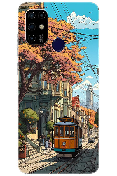 CASPER Via F20 Uyumlu Kılıf Desen Baskılı Silikon Tramvay STK:645 CP-Qmyy7dL