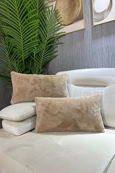 Paris Life Rabbit Plush Throw Pillow Cover - Milk Coffee (1 Piece)