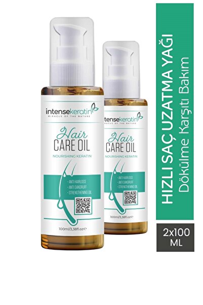 İntense Keratin Hızlı Saç Uzatma Yağı 100 ml X 2 Dökülme Karşıtı Saç Bakım Kompleksi Hair Growt Complex Oil