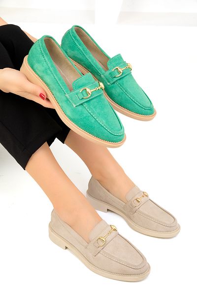 SOHO Hautfarbene Wildleder-Freizeitschuhe für Damen 18338