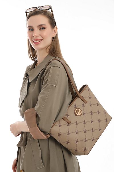 Beverly Hills Polo Club Damska torba na ramię z jasnej taupe 05BHPC8014