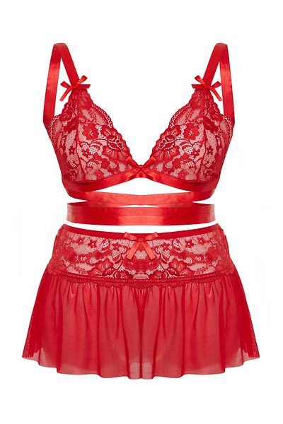 Trendyol Curve Rotes Unterwäsche-Set TBBSS24DG00010