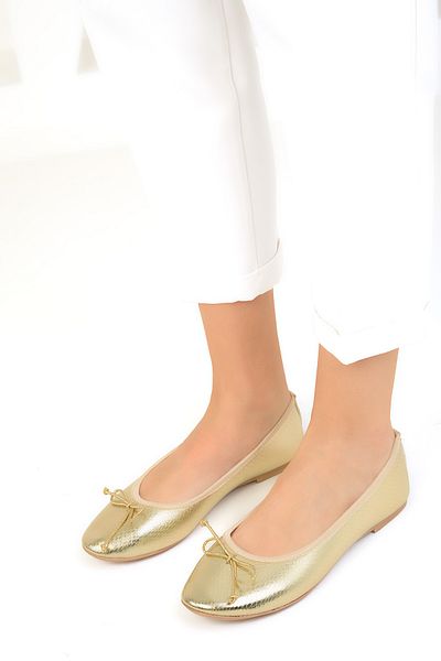 SOHO Gold Snake Women's Ballerinas 19003