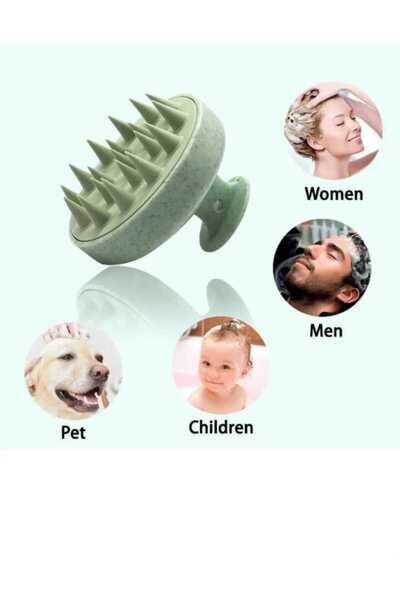 Dalian Home مشط تدليك من السيليكون الناعم - فرشاة استحمام مع أسنان وتدليك فرو...