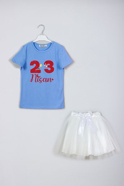 MYADA 23 aprilie Set combinat de fuste tricou cu imprimeu Luna și stea