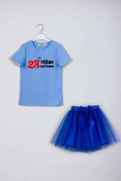 MYADA Porumbel Detaliat 23 aprilie Set combinat de tricou cu fustă imprimată