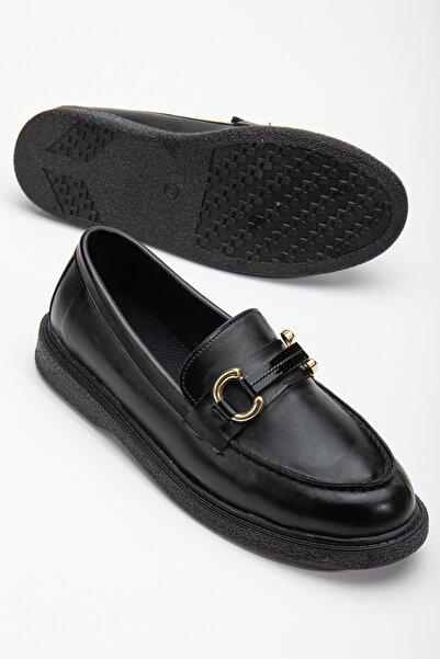 Tonny Black Dámsky čierny kožený pohodlný strih s prednou prackou Ležérny mokasín