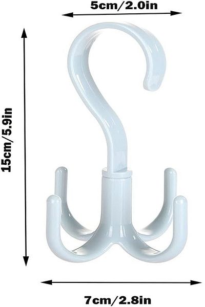 EARABUL 2 PCS 360° Rotating Hook Hanger Scarf Backpack Hat Tie Shoe Closet Organizer Hanger