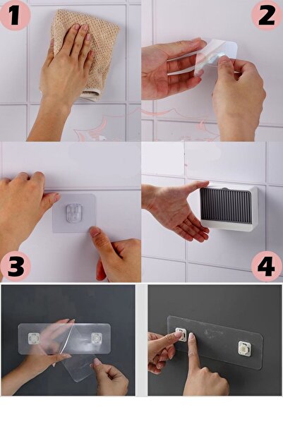 Tilbe Home 2 Compartment Solid Soap Holder Wall Mounted Kitchen Bathroom White Color Strong Adhesive Soap Organizer