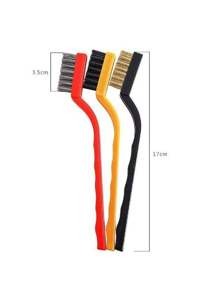 EVDEKOR 3 Pieces Wire Brush Cooker Oven Barbecue Grill Airfryer Cleaning Dirt Rust Oil Removal Brush