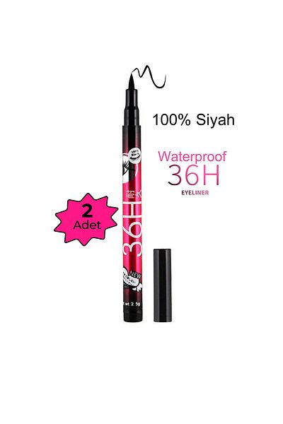 Nera Classy Fine Tip Ultra Black Waterproof Liquid Pen Eyeliner, Semi Matte Finish 2 Pieces Eyeliner Pen