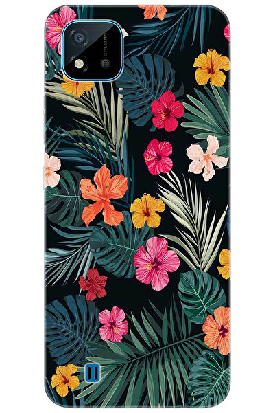 realme C11 2021 (RMX3231) Uyumlu Kılıf Desen Baskılı Silikon Çiçekler STK:632...