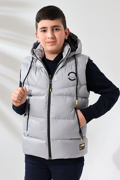 Talsmoda GREY COLOR CHILDREN'S VEST WITH HOOD