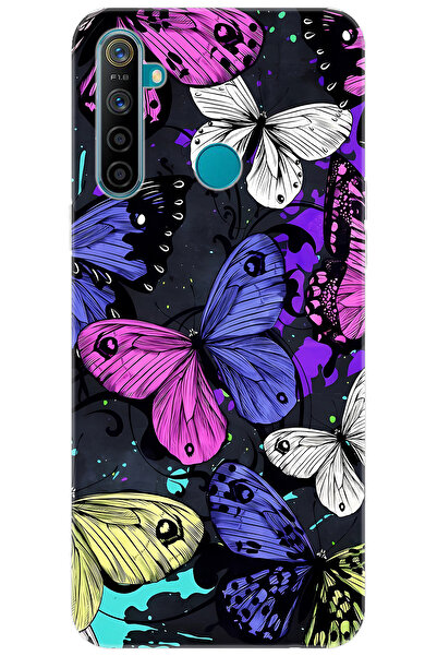 realme 5i / 6i Uyumlu Kılıf Desen Baskılı Silikon Kalp Yapan Kelebek STK:651 ...