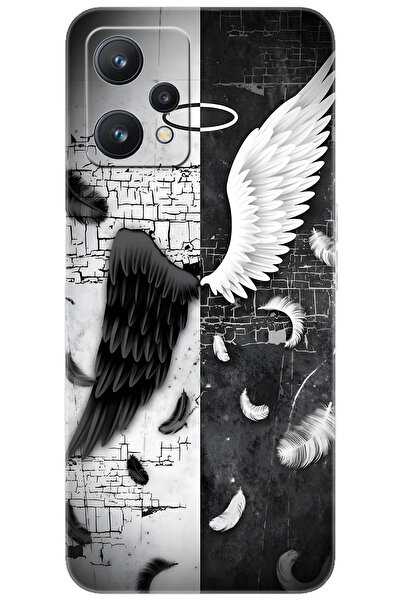 realme 9 PRO (RMX3472) Uyumlu Kılıf Desen Baskılı Silikon Melek ve Şeytan STK...