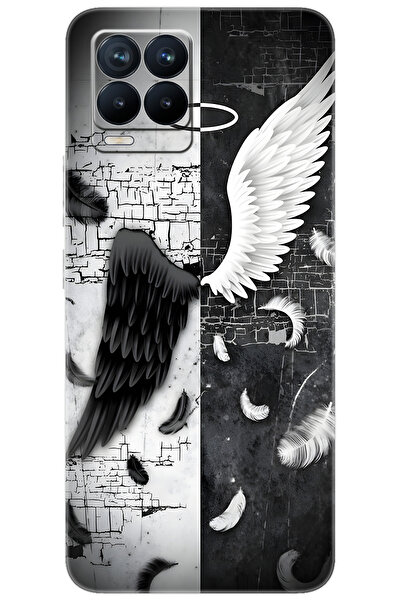 realme 8 / 8 PRO Uyumlu Kılıf Desen Baskılı Silikon Melek ve Şeytan STK:715 C...