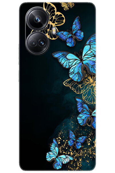 realme 10 PRO PLUS (RMX3686) Uyumlu Kılıf Desen Baskılı Silikon Kelebekler ST...