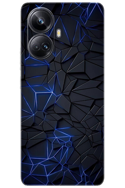 realme 10 PRO PLUS (RMX3686) Uyumlu Kılıf Desen Baskılı Silikon Prizmatik Tas...