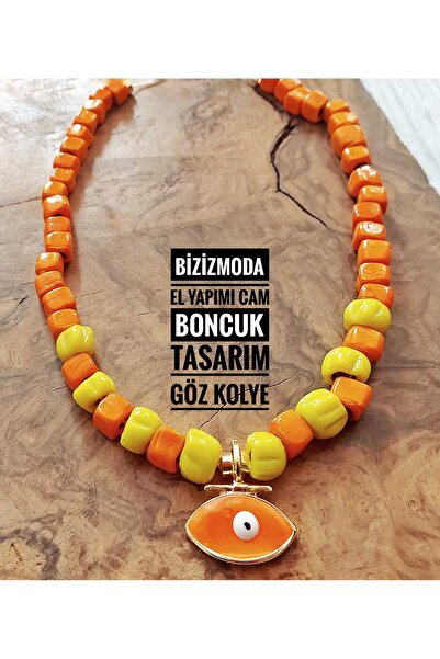 bizizmoda Bodrum Serenay Glass Bead Evil Eye Necklace