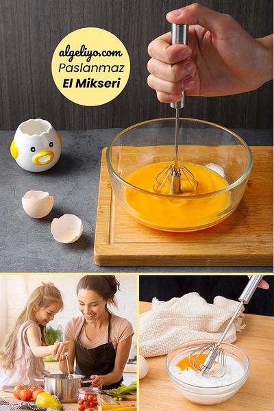 AlGeliyo Stainless Luxury Bass Pull Mixer Hand Whisk Bass Pull Whisk Steel Automatic Pushing Beater