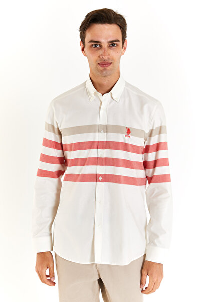 U.S. Polo Assn. U.S. POLO ASSN. SLİM FİT DOKUMA UZUNKOL GÖMLEK