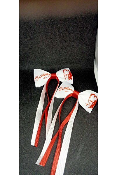 shopland 23 April Themed Red and White 2-Piece Bow Buckle