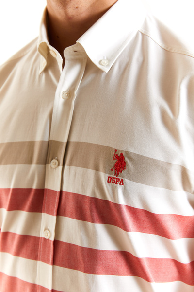 U.S. Polo Assn. U.S. POLO ASSN. SLİM FİT DOKUMA UZUNKOL GÖMLEK