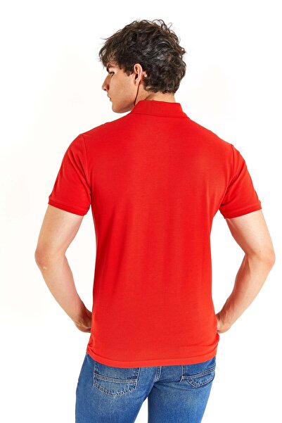 U.S. Polo Assn. US POLO ASSNMEN'S WOVEN POLO NECK RED T-SHIRT