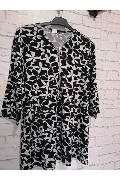 anne moda ankara Літня віскозна сорочка з коміром на блискавці, капрі рукавам...