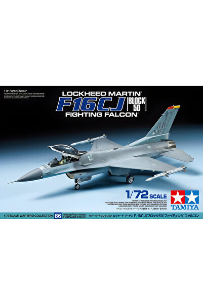 TAMIYA 1/72 US. Lockheed Martin F-16CJ (Block50) Falcon Plastik Savaş Uçağı Maket Kiti, Demonte Hobi Seti