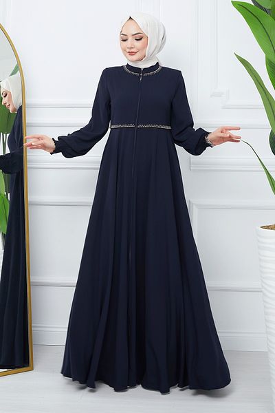 InStyle Vyšívaná tkanina Mevlana Ferace - Navy Blue