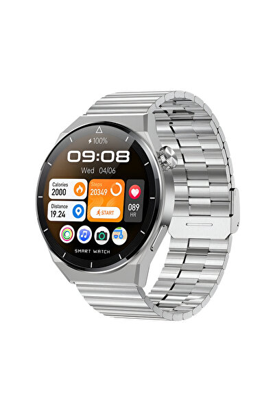Şıktek GT3 Max Elegant Smart Watch GT3 Max Elegant Erkek Akıllı Saat Deri-Met...
