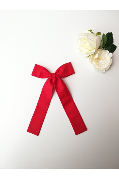 NEW BOWS BANDS Girl's Long-Tailed Bow Clip Buckle Red