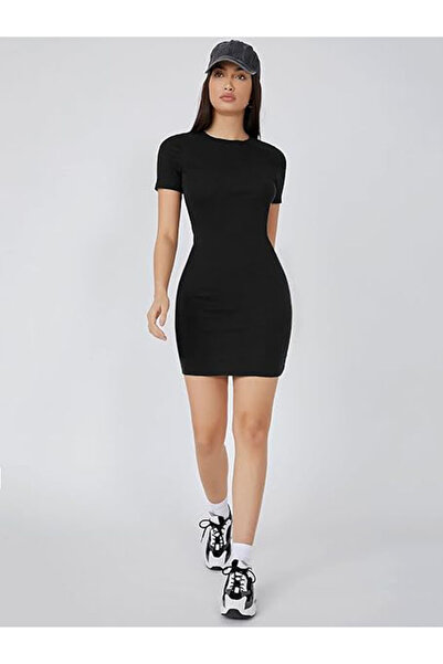 buğlem collection Halter Yaka Kısa Kollu Kaşkorse Mini Elbise