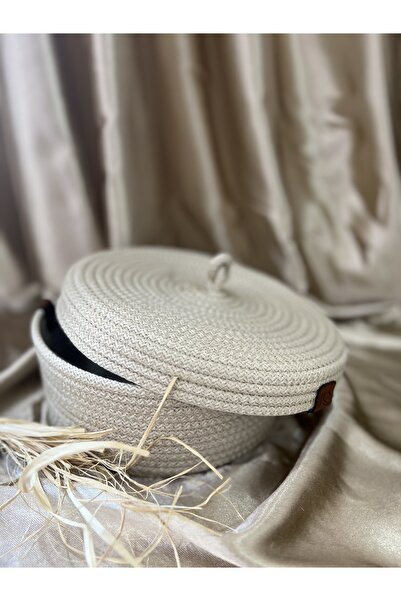 DENSITY سلة خوص بغطاء - متعددة الأغراض - منظم - صندوق، 20 سم لون بيج