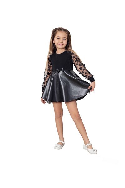 SANTRALBEBE Rochie cu fundita din piele pentru fete