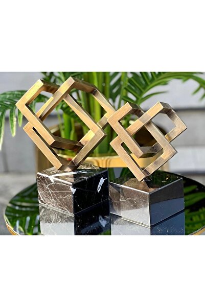 MIARIK DESIGN & DEKORASYON Dekoratif Geometrik Pirinç Obje