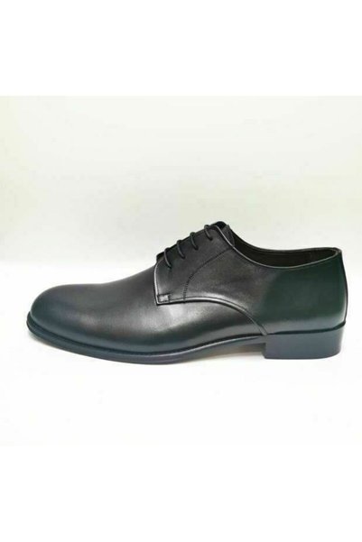 Güvener Large Size Black Classic Men's Shoes