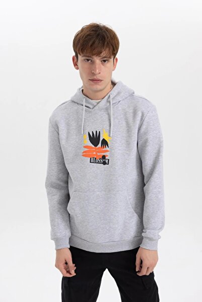Koton Regular Fit Kapüşonlu Baskılı Sweatshirt