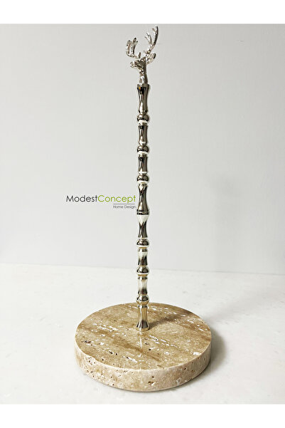 Modestmar Traverten Mermer Havluluk Gümüş Geyik Kafası Objeli