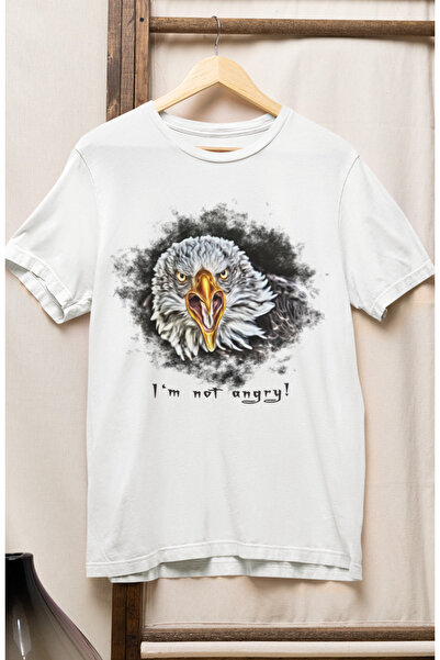 Fuddy Moda Unisex Oversize kroj Eagle Štampano majica, nisam ljut napisano T-...