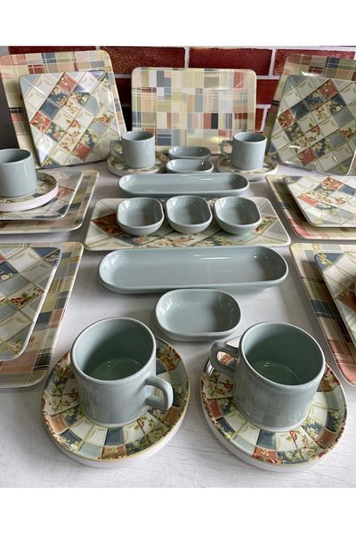 Keramika Algorithmic 34 Piece Breakfast Set