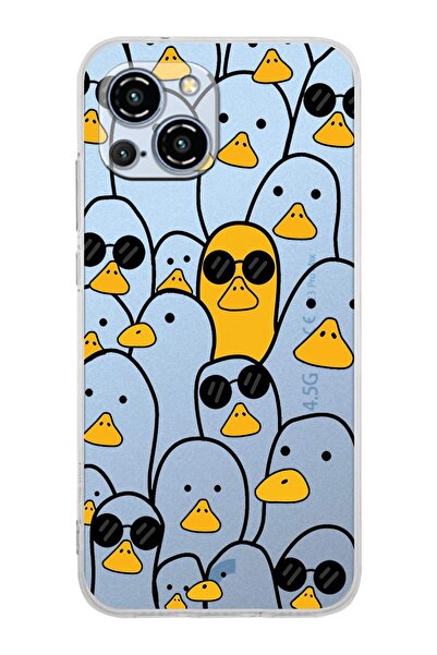 PrintiFy Reeder S23 Pro Max Compatible Camera Protected Duck Design Transparent Silicone Case