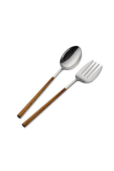 The Mia Wooden Salad Serving Set 2 Pieces