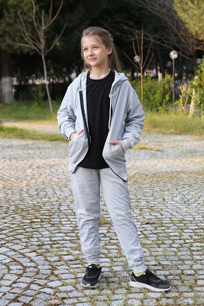 Volkyden 3 Pieces Girls Tracksuit Set T-shirt, Zippered Cardigan and Bottom Tracksuit 7-14 Years