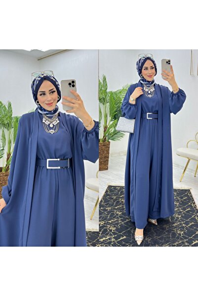 FIRSTESLEM Premium First Class - Set dublu Dubai Crepe Abaya și salopetă
