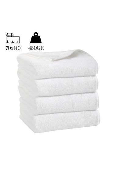 by ballı biocotton 10pcs White Bath Towels 70x140 450GR 100% Cotton Yarn Luxury Hotel Series