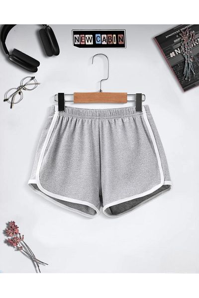 NewCabin New Season Women's Slim Fit Colorful Ribbed Combed Cotton Mini Shorts
